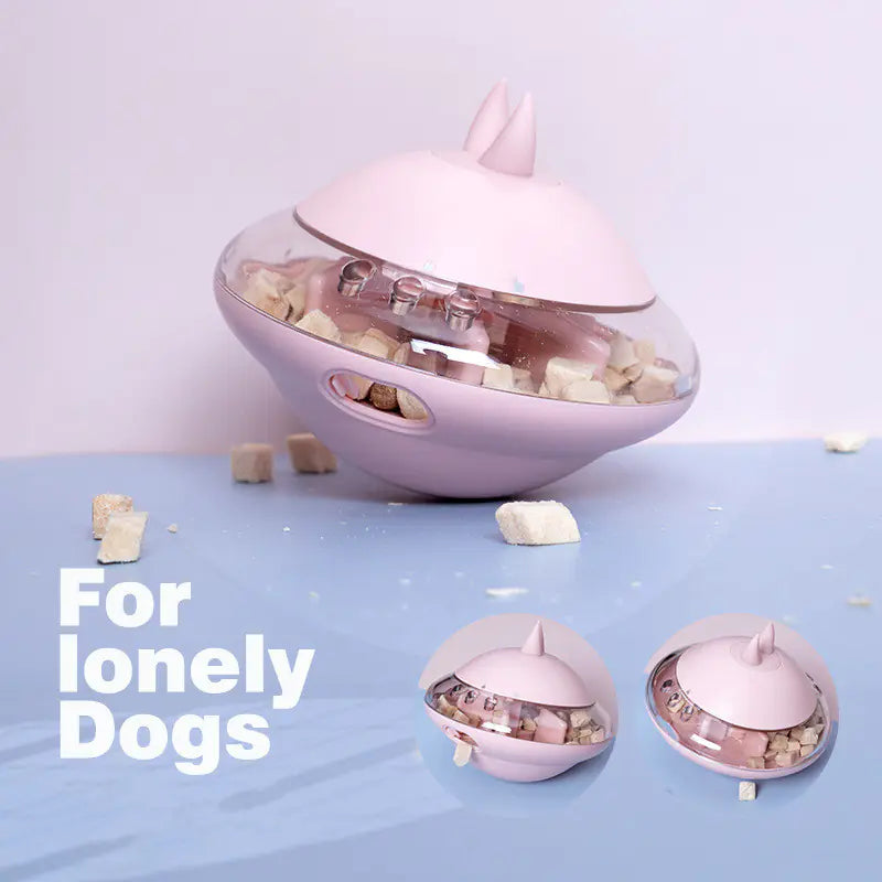 Rubber Flying Saucer Leaking Ball Toy for Pets