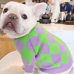 Trendy Plaid Dog Sweater for Pets