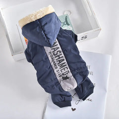 Windproof Coat for Dogs with Cut Wool Collar