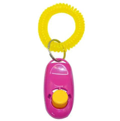 Dog Clicker Training Tool with Key Ring and Strap