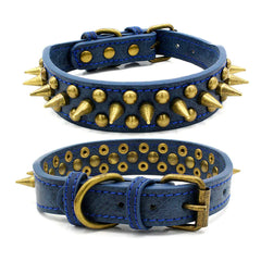 Retro Spiked Rivet Leather Dog Collar