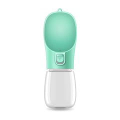 Portable Pet Water Bottle with Fold-Out Trough: One-Button Dispenser for Dogs