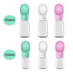 Portable Pet Water Bottle with Fold-Out Trough: One-Button Dispenser for Dogs